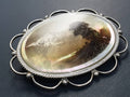 MINIATURE Hand Painted BROOCH - Scottish Loch or Lake in mop & Sterling Silver 13.4g