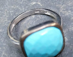 Vintage Sterling SILVER Turquoise Ring - Size uk N (us 7) - 4g