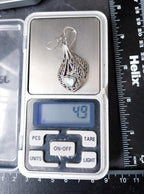 Vintage Sterling Silver Drop Earrings - with Paua Shell - 4.9g