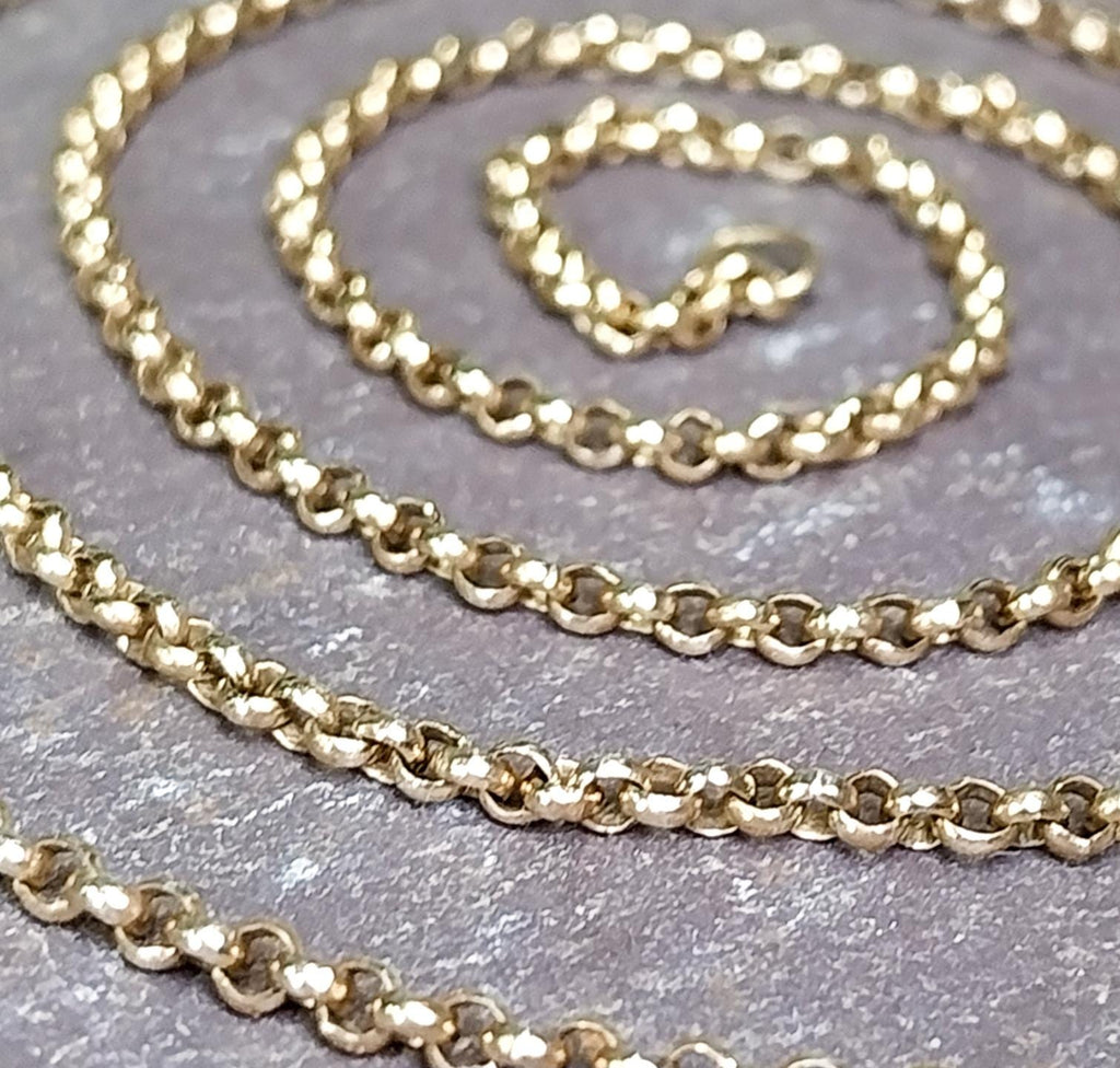 Vintage 9ct GOLD BELCHER Chain Necklace, 23" Long  Hallmarked - 6.8g