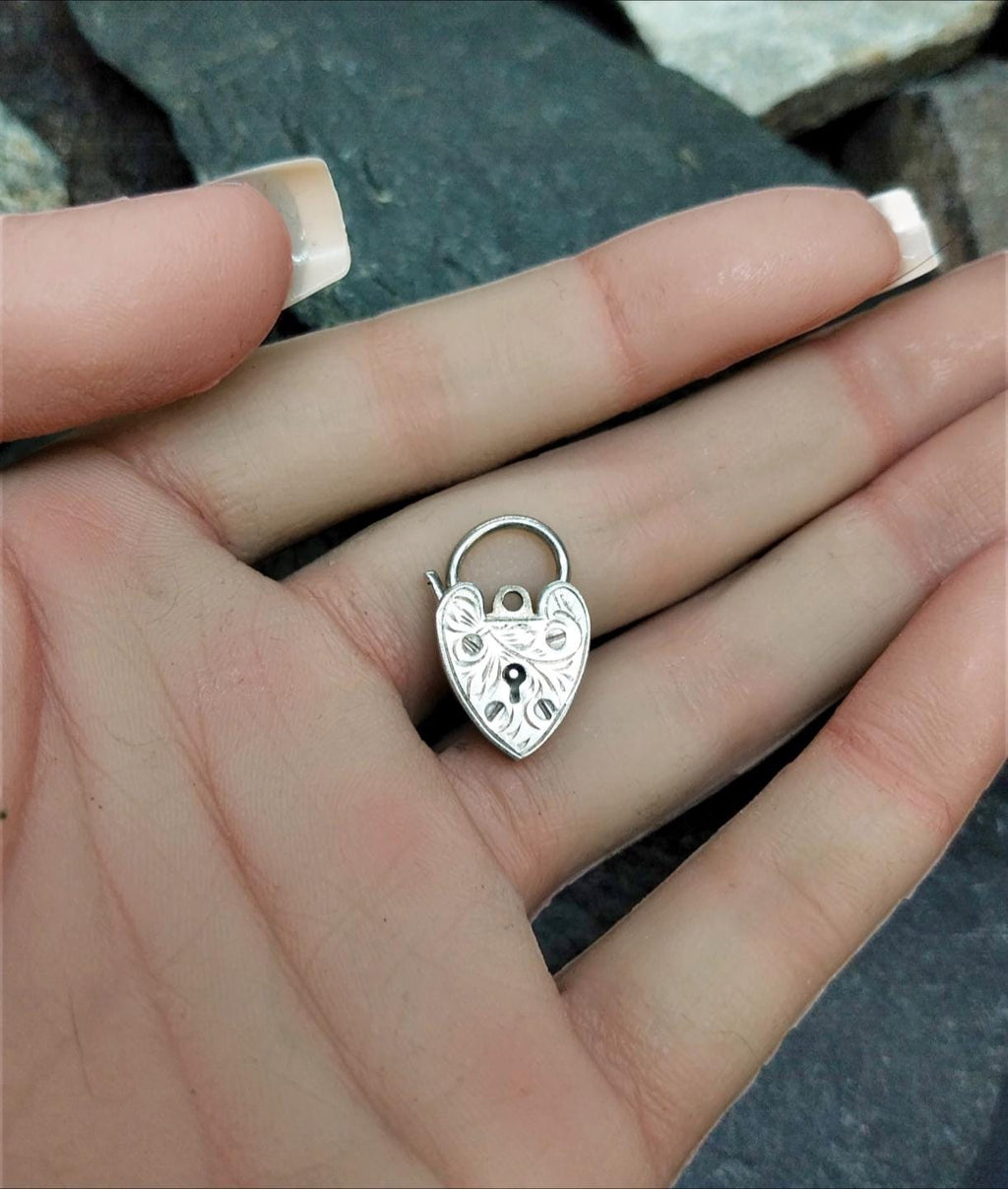 GEORG JENSEN SILVER Heart Lock Charm - for bracelet - Sterling Silver