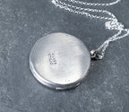 Vintage SILVER Scroll Circle LOCKET - Circular with 18" Chain - 6.9g