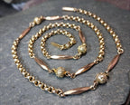 Antique Victorian 9ct GOLD Belcher Chain with Ball Bead and torpedo links 19" - 6.3g
