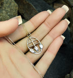 Sterling Silver CELTIC Cecily Leaf Pendant Necklace & 18" Chain - 4.3g