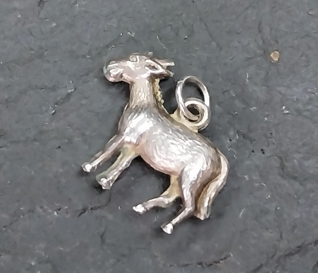 Vtg Silver Goat Charm for Bracelet or Pendant - 0.6g