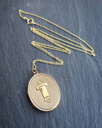 Vintage 9ct Gold Art Deco LOCKET - Chester Hallmark 1955 with 18" Chain - 4.7g