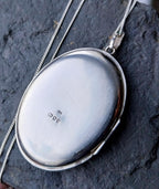 Sterling SILVER LOCKET - with Large Oval Rope Border on 20" Chain - 13g