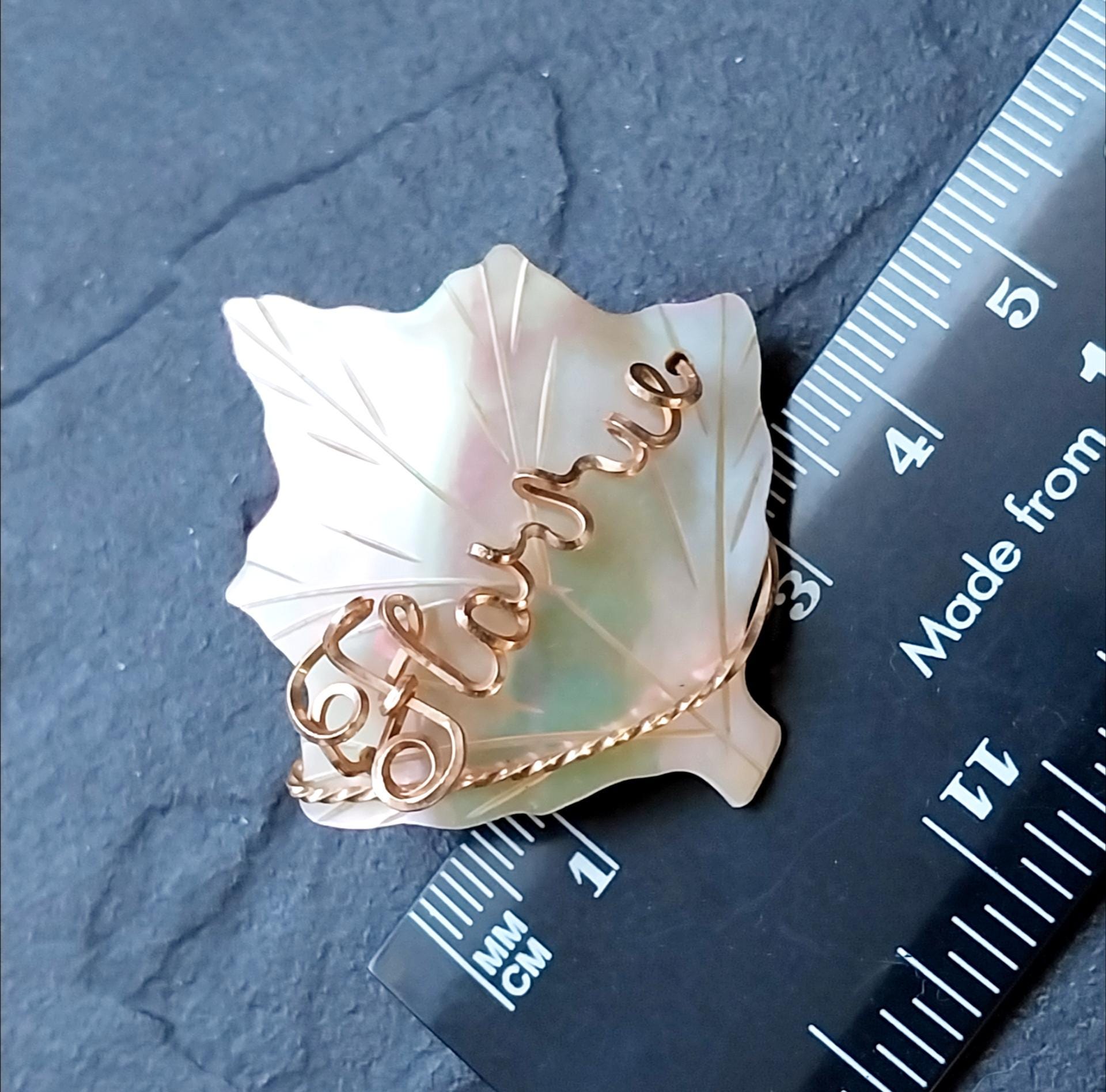 Antique Name BROOCH - Mother of Pearl with Florence