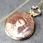 Victorian 9ct Gold Photo Locket Fob / Pendant on 20" chain - Circa 1887  - 4.2g