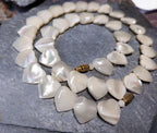 Vintage Mother of Pearl Heart Bead Necklace - 28g