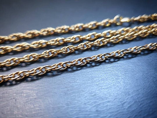 Antique 9ct GOLD Chain Necklace, Multi Link Rope - 23" Long - 11.6g