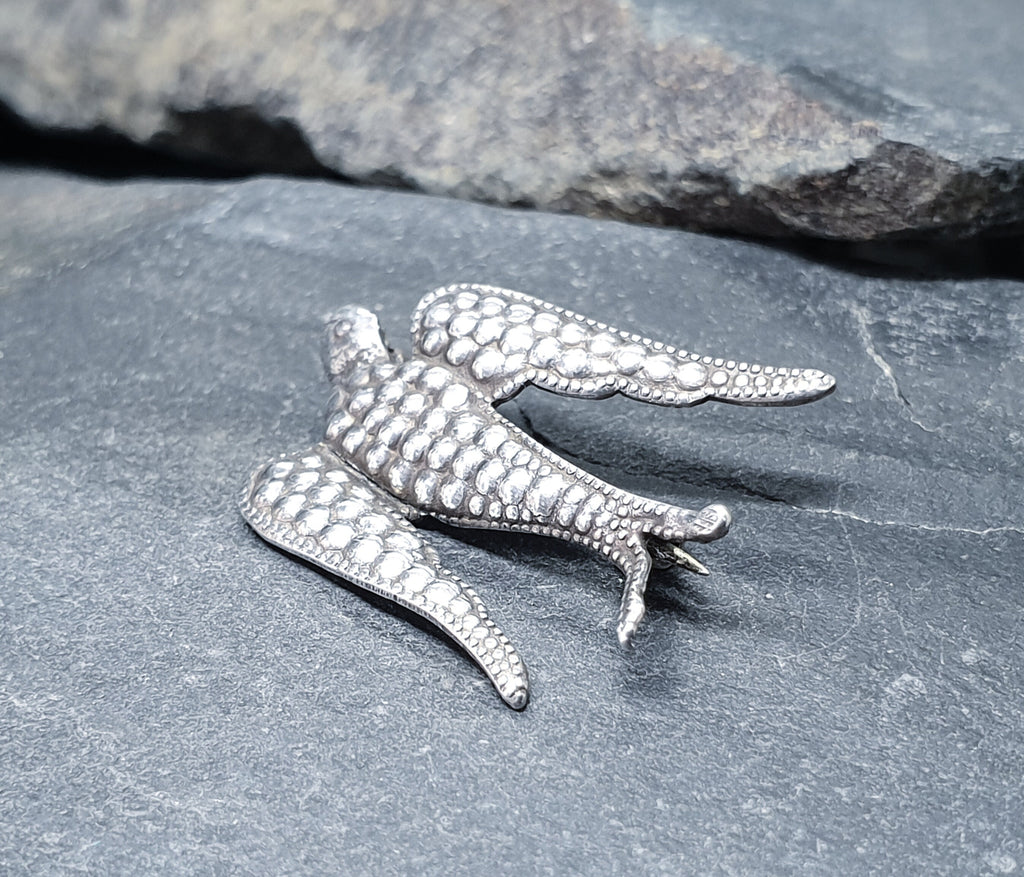 Antique Sterling Silver SWALLOW BROOCH BIRD - Pin 1.8g