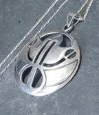 Vintage Large KIT HEATH Necklace Pendant - Sterling Silver 18" - 8.5g