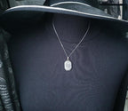 Vintage Silver OCTAGONAL LOCKET - 2 flowers  on 18" Chain - 8.7g