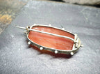 Antique 9ct GOLD CARNELIAN BROOCH - Victorian, Georgian - 5g