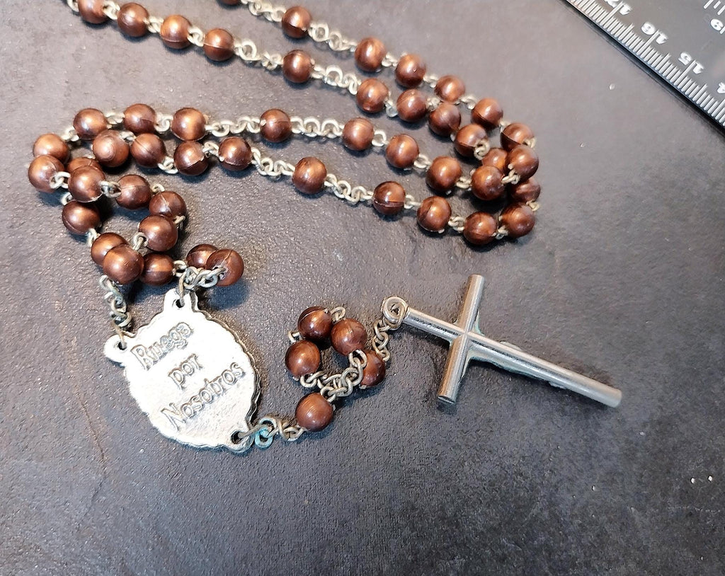 Vintage ROSARY BEADS with Crucifix - 22" Necklace - 18.7g