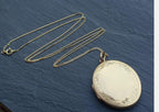 Large 9ct GOLD CELTIC SCROLL Locket Necklace on 20" Chain - 9.3g