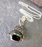 Vintage 4 way Spinner Pendant on Sterling Silver 16" Chain - 24.8g