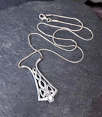 Vintage Sterling Silver Celtic PENDANT NECKLACE on 16" - 8.3g