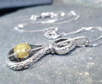 Rare Vintage Sterling Silver MIRACLE Connemara Marble NECKLACE - 6.7g