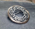 SILVER CELTIC Infinity Knot Brooch with Rose Surround - 4.8g