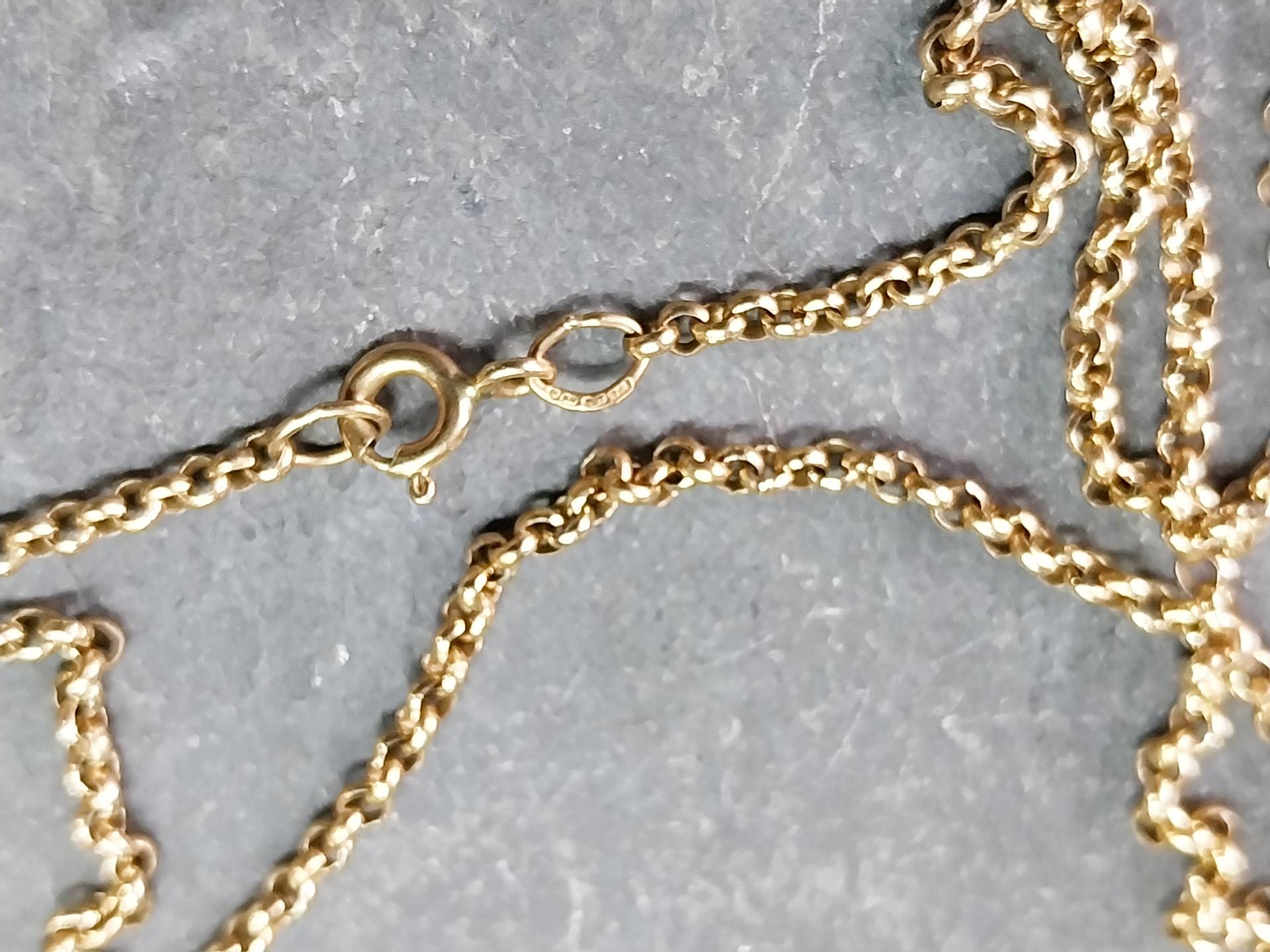 Vintage 9ct GOLD BELCHER Chain Necklace, 23" Long  Hallmarked - 6.8g