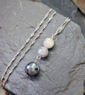 Sterling SilverTriple Drop Beads Necklace Pendant on 18" Chain - 4.9g