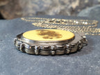 Large 9ct GOLD OVAL LOCKET Necklace - Basset Hound Dog Portrait on 18" chain - 10.1g