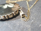 Large 9ct GOLD OVAL LOCKET Necklace - Basset Hound Dog Portrait on 18" chain - 10.1g