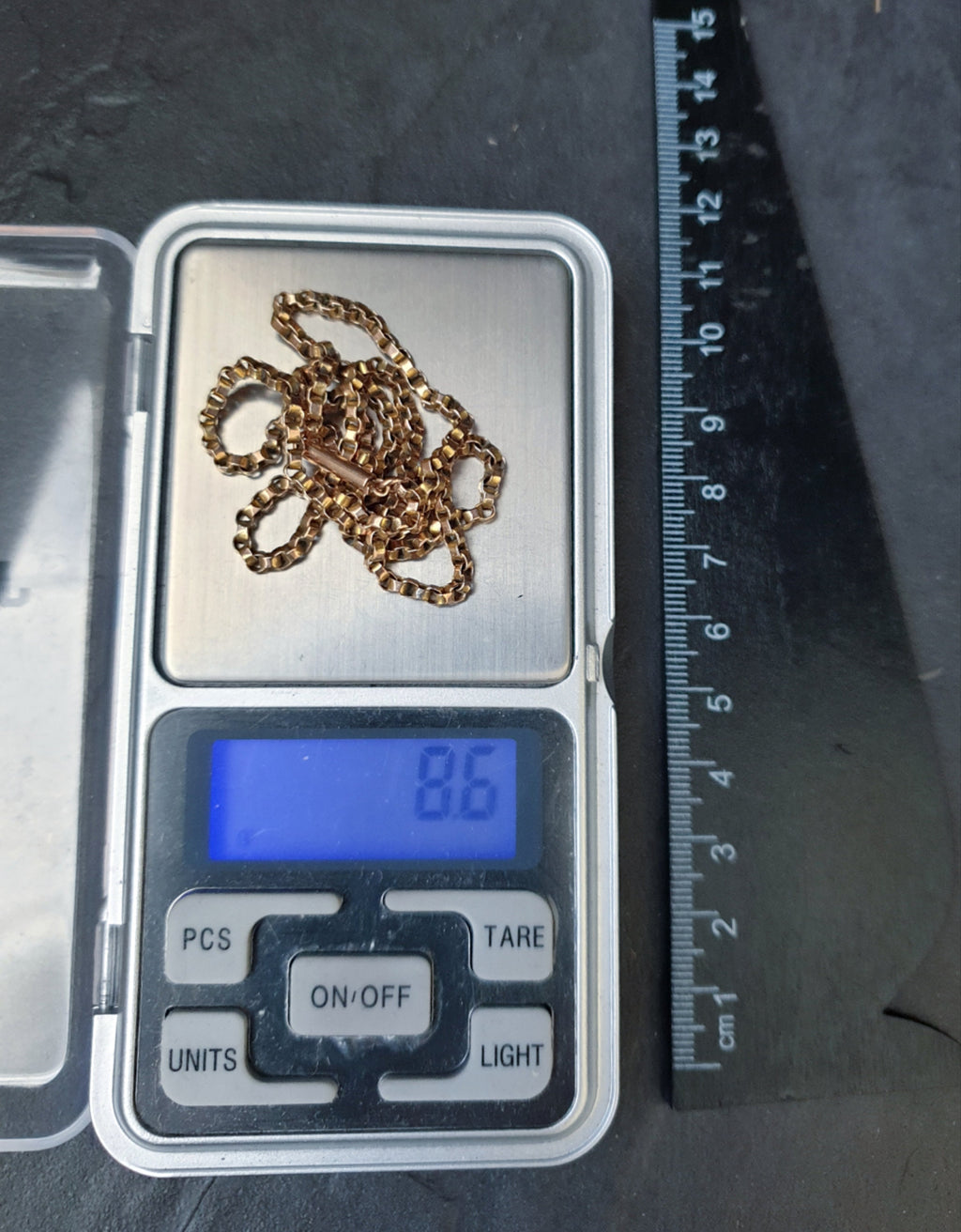 Antique Victorian 9ct GOLD ROLO BELCHER Chain Necklace with Barrel Clasp - 18" - 8.6g