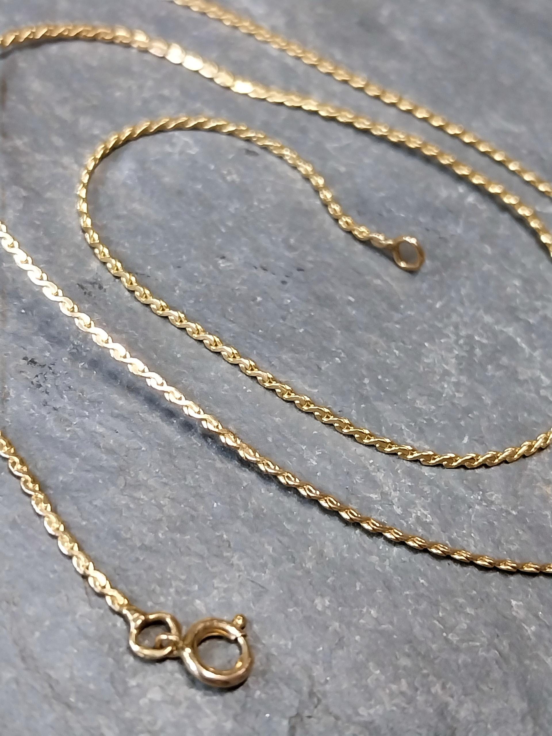 9ct GOLD Snake Style CHAIN Necklace - 18" Long - Hallmarked - 2.7g