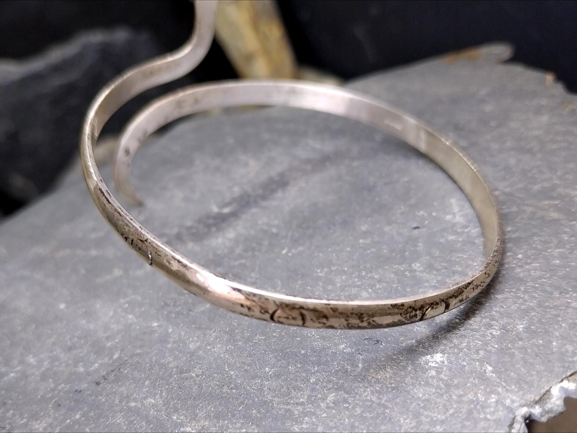 Vintage Sterling Silver Snake Serpent Bangle Bracelet - 15.7g