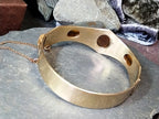 Vintage 12ct Rolled Gold Tigers Eye BANGLE Bracelet - Excalibur - 24.2g