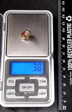 Vintage Silver LANTERN LAMP CHARM - with Red Glass for Bracelet - 3.8g