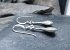 Vintage Sterling Silver Teardrop EARRINGS - Long Dangling  - 1.7g
