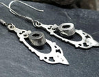Sterling Silver Dangle Earrings - with Purple amethyst Stone - 4.2g