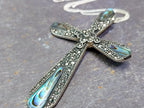 Large Vintage CROSS Pendant Necklace - Sterling Silver on 20" Chain - 7.6g
