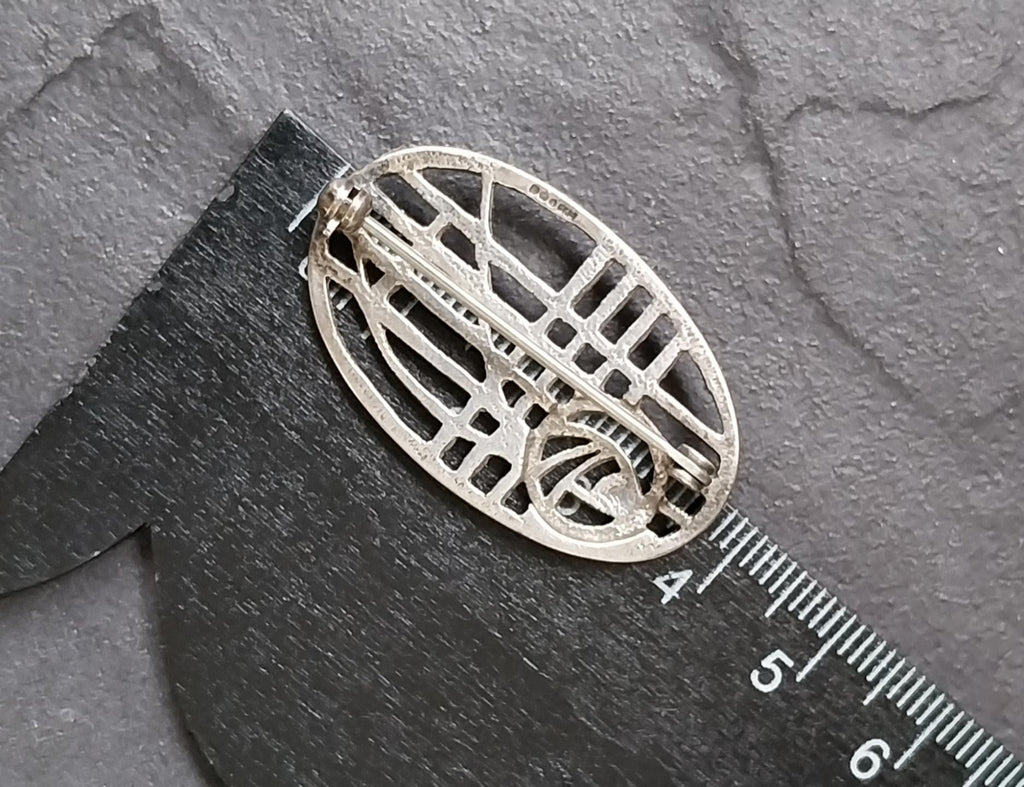 Sterling SILVER Oval Celtic ROSE Brooch - Carrick Jewellery 5.3g