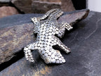 Vintage Sterling Silver GECKO Lizard BROOCH  - Pin 6.9g