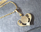 Antique Drop Pendant and Chain Necklace with Barrel Clasp - Rolled Gold - 18" - 6.5g