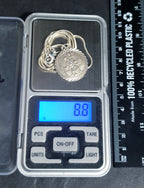 Vintage SILVER St Christopher Necklace Pendant Charm -  20" Chain - 8.8g