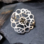 Vintage Smokey Quartz Brooch - Celtic Shawl Pin - 8.1g