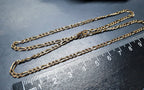 Vintage 9ct GOLD FIGARO CHAIN Necklace - 18" - 7g