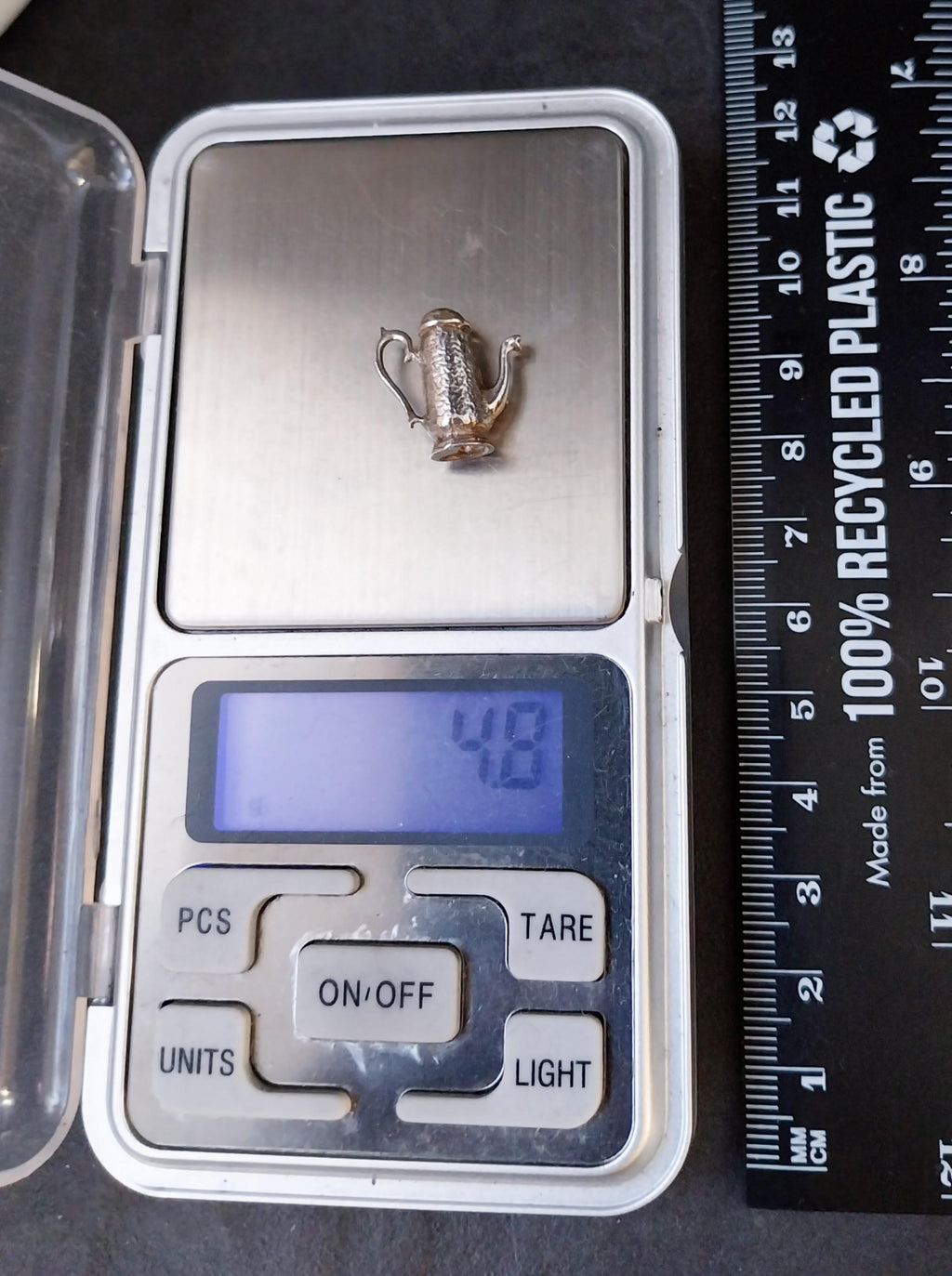 Vintage silver Coffee Pot Charm - 4.8g
