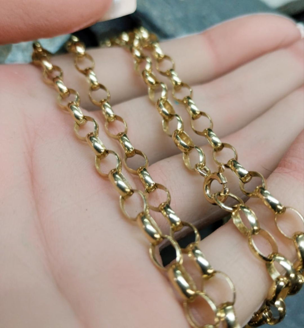 Vintage 9ct GOLD Belcher Chain Necklace, 20" Long  Hallmarked - 10.2g