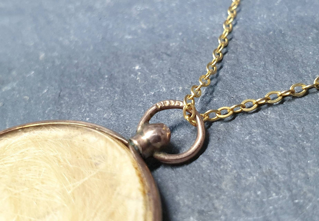 Antique 9ct Gold Photo Locket Pendant - Chester 1908 on 16" Chain - 4.5g
