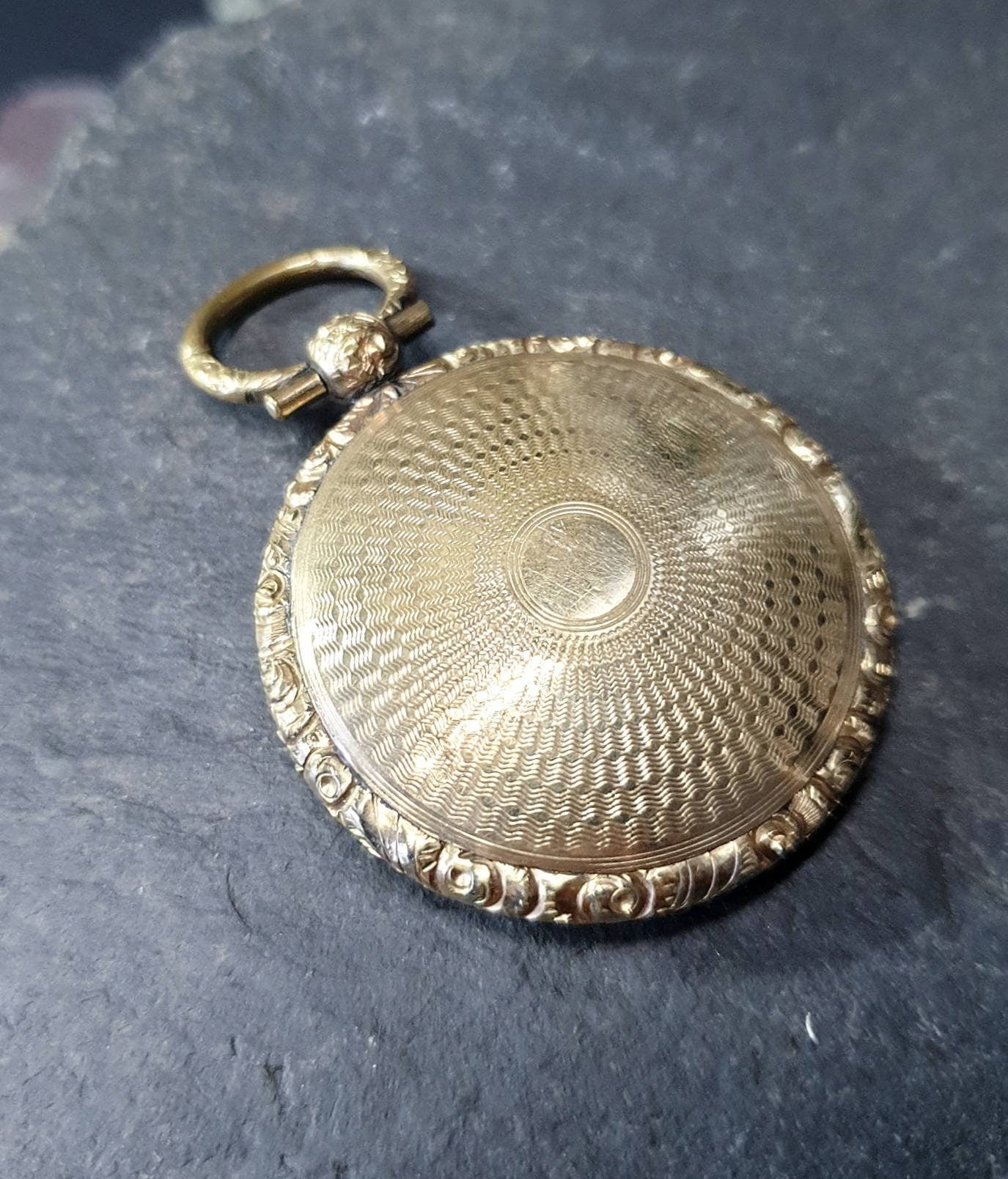 Antique Rolled GOLD MOURNING LOCKET Fob - Braided Hair, Memento Mori - 12.7g