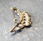 Antique Edwardian Crescent Moon BROOCH - Paste Stones - 2.7g