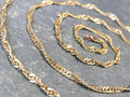 9ct GOLD CHAIN, Twisted Rope Singapore Curb Necklace 18.5" - Hallmarked - 3.9g