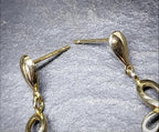 Vintage 9ct Gold Amethyst DROP EARRINGS - Hallmarked - 4g